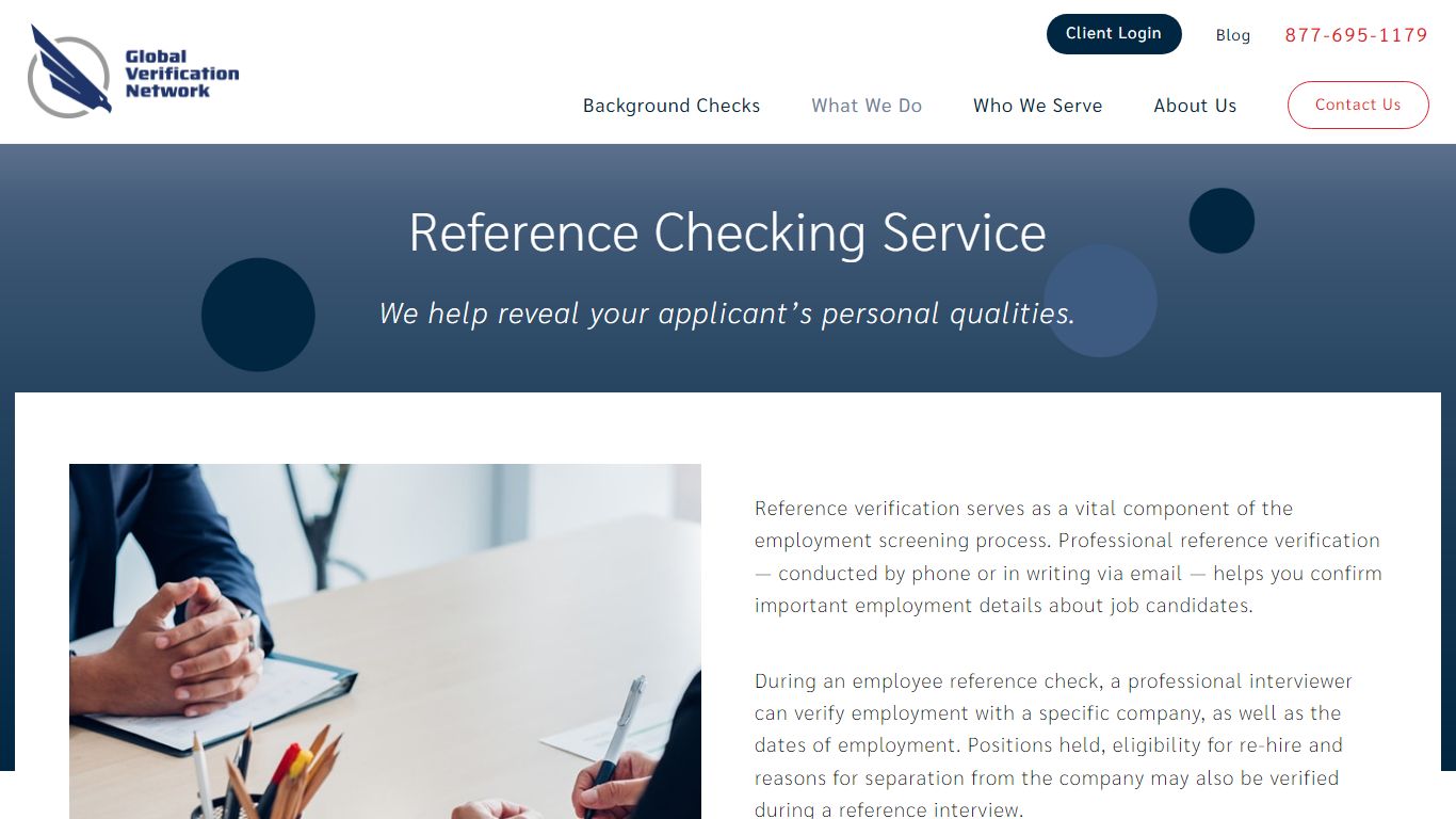 Reference Checking Service - Global Verification Network
